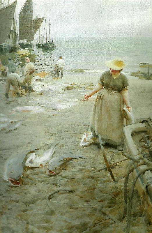 Anders Zorn fiskmarknad i st. ives Germany oil painting art